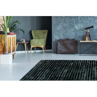 Teppich CALO-DELUXE "Scorpius 115" Gr. 3, bunt (anthrazit, multi), B:120cm H:12mm L:170cm, Viskose, Wolle, Teppiche, Teppich, Hoch-Tief-Struktur, Wohnzimmer