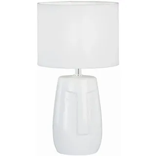 Fischer & Honsel Tischleuchte , Weiß , Keramik , rund , 36.5 cm , Schnurschalter , Lampen & Leuchten, Innenbeleuchtung, Tischlampen, Tischlampen