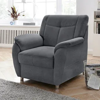 sit&more Sessel "Sonoma, B: 95 cm, Federkern-Polsterung, komfortable Sitzhöhe 45 cm" Frei im Raum stellbar, individuell kombinierbar, modernes Design, dunkelgrau
