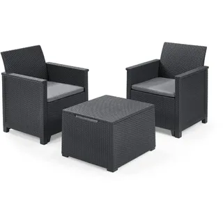 Keter 246120 Set Emma Balcony Aufbewahrungstisch, Graphit