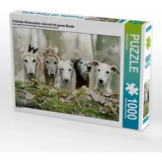 CALVENDO Puzzle Fröhliche Weihnachten wünscht die ganze Bande 1000 Teile Lege-Größe 64 x 48 cm Foto-Puzzle Bild von Kathrin Köntopp