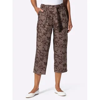 7/8-Hose, Damen, Gr. 42, Normalgrößen, dunkeltaupe, schoko, bedruckt, 100% Viskose, geblümt, gemustert, mehrfarbig, Hosen 7/8-Hose