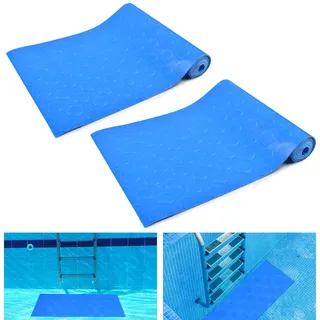 2 Stück Schwimmbadleitermatte,90 x 23 cm Pool Leiter Matte rutschfeste, Schutzmatte Fuer Poolleiter, Leitermatte für Schwimmbäder, Schutzmatte für Poolleiter, Poolunterlage mit Rutschfester Textur