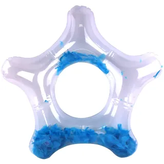 BLUE SKY - Sternenfeder-Schwimmring - Aufblasbar - 069021 - Blau - Vinyl - 75 cm Durchmesser - Kinderspielzeug - Outdoor-Spiel - Pool - Ab 3 Jahren
