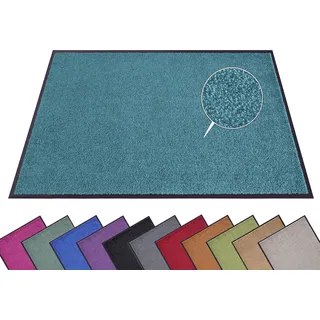 Fußmatte HANSE HOME "Wash & Clean" Gr. 18, blau (petrol), B:90cm H:7mm L:150cm, Kunstfaser, Teppiche, Fußmatte, Schmutzfangmatte, Türmatte, In- und Outdoor, Teppich, Läufer, waschbar