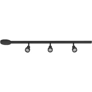 EGLO Hochvolt Schienensystem Easy Track, erweiterbares Set mit 3 Deckenstrahlern, Deckenleuchte Schienenleiste aus Aluminium und Kunststoff in Schwarz, Lampen mit GU10 Fassung, 102 cm