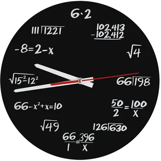Zerodis Acryl Wanduhr kreative Mathe Wanduhr einzigartiger Entwurf Lustige mathematische Formel Uhr für Klassenzimmer Haus Moderne Dekoration des Büros