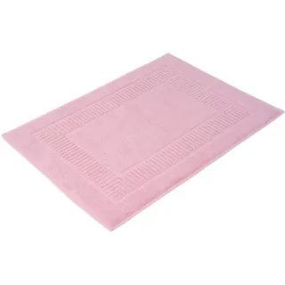 Badematte GÖZZE "BIO Frottier" Gr. 2, rosa (altrosa), H:7mm, Baumwolle (Bio-Baumwolle), Badematten, Badematte, Badvorleger, Frottier-Qualität, mit Bordüre