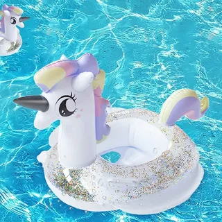 Einhorn Meerjungfrau Flamingo Dinosaurier Baby Schwimmring,Baby Schwimmhilfen mit Schwimmsitz,Baby Schwimmring Verstellbare aufblasbare Schwimmen Float für Kinder (Einhorn)