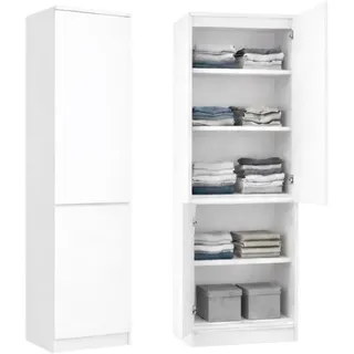 home collective Mehrzweckschrank 2-türig mit 5 Einlegeböden | Holzwerkstoff | 50x180.5x40 cm - Schlafzimmer, Kleiderschränke