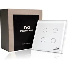 MCO Home, Lichtschalter + Storenschalter, Glass Touch Switch GEN5 (4 Buttons), British Standard, 700er series