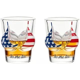 XGOPTS 55 ml Schnapsgläser Bleifreies Shotgläser Lustiges Bikin Schnapsglas 2 Stück Shot Gläser für Tequila, Schnaps, Wodka 6,2 x 5 cm