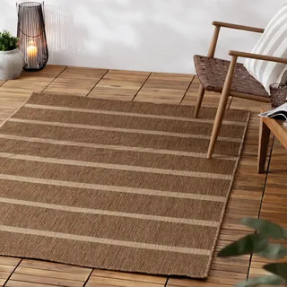 Yard Tala Stripe Jute-Effekt-Innen-/Außenteppich – Natur – 140 x 170 cm