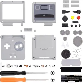 eXtremeRate Full Gehäuse für Gameboy Advance SP,IPS Ready Upgraded Hülle & Taste Case Cover Shell Abdeckung Buttons für gba SP IPS&Standard LCD(Ohne Konsole&Platine)-Klassik SNES EU Stil