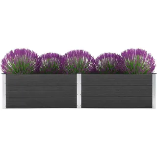 Garten-Hochbeet 250 x 100 x 54 cm WPC Grau , Gabionen Design 2024 - Grau
