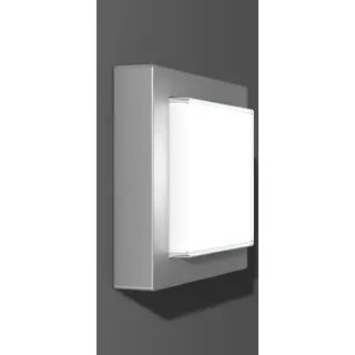 RZB Cadero Quadra, 13 W, 630 lm, 830, silber, on/off Decken- und Wandleuchten, L 257 B 257 H 81, 128°, Glas opal 581637.004