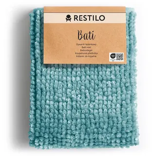 RESTILO Badematte 70 x 120 cm Badteppich Badvorleger rutschfest Bati Türkis