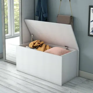 Dmora Sitzbank Miltonia Weiß 90 x 45 x 45 cm