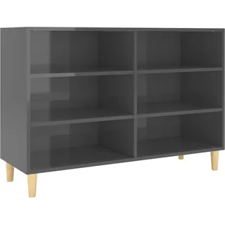 Sideboard Hochglanz-Grau 103,5x35x70 cm Holzwerkstoff - Grau