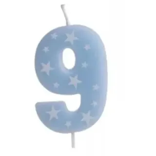 Gefärbte Geburtstagskerze mit Zahl, 6 cm - 9