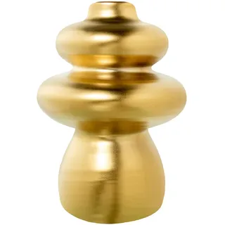 DRW Abstrakte Tischvase aus Keramik in mattem Gold, 18 x 18 x 25 cm, Goldmatt, Medidas: 18x18x25cm