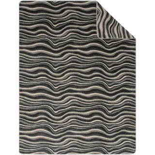 Ibena Decke , Braun, Beige , Textil , Wellen , 150x200 cm , Kettelrand , Heimtextilien, Wohntextilien, Decken, Kuscheldecken