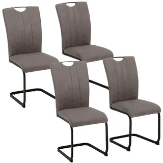 Home Affaire Freischwinger Napoli Mikrofaser grau 4er Set