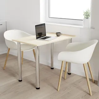 AKKE Ahorn Küchentisch mit chrom beine LxBxH: 70x50x74 cm - Beige