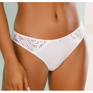 LASCANA Tanga »Flora«, hinten aus leicht transparenter Spitze, beige