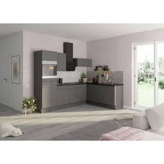 Optifit Eckküche , Grau , Metall , 1,3 Schubladen , L-Form, nur wie online abgebildet bestellbar , 270x200 cm , Made in Germany, DIN EN ISO 14001, DIN EN ISO 50001, DIN EN ISO 9001 , Zusatzausstattung erhältlich, höhenverstellbare Füße , Küchen, Küchenzeilen & Küchenblöcke, Eckküchen, Eckküche mit Geräten