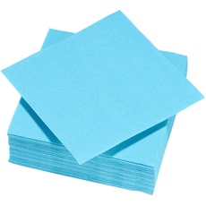 Le Nappage - Papierservietten Tex Touch - Farbe Türkisblau - FSC®-zertifizierte Servietten - Recycelbar und biologisch abbaubar - Packung mit 50 türkisfarbenen Servietten Größe 25 x 24 cm