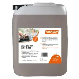 NOVADUR Grillreiniger High-Gloss, Entfernt hartnäckige Verkrustungen, 12 Liter - Kanister