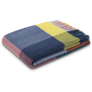 Wohndecke BIEDERLACK "Plaid Vibrant Square", bunt, B:150cm L:200cm, Baumwolle, Polyacryl, Polyester, Wohndecken, Wohndecke, im sommerlichen Karodessin