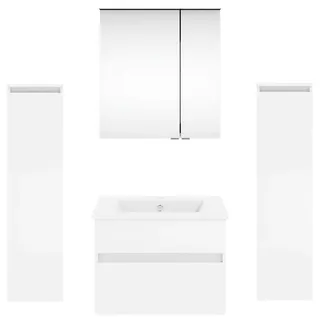 Puris Badezimmer , Weiß Hochglanz , Holzwerkstoff , 2 Schubladen , 122.4 cm , Goldenes M, Made in Germany, Dgm , hängend , Badezimmer, Badmöbelsets & Badmöbelserien, Badmöbel-Sets