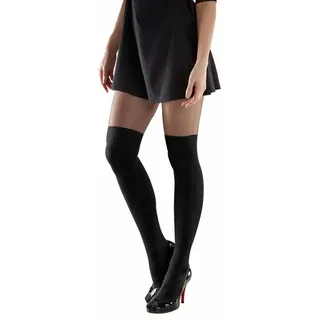 Buffalo Overknee-Strumpfhose Damen 2 Paar Schwarz 32/34