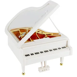 JJQHYC Spieluhr Weiß Mini Klavier Spieluhr Dekoration Piano Spieluhr Uhrwerk Spieluhr Geschenk für Weihnachten, Geburtstag