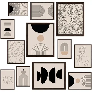 97 Decor Abstrakte Galerie,Matisse Poster, Matisse Wandkunst, Abstrakte Minimalistische Schwarz und Beige Vintage Malerei, Boho Wandbilder für Frauen und Teen Mädchen Schlafzimmer