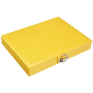 neoLabLine Polystyrol Objektträger-Kästen mit Verschluss-Clip für 100 Objektträger, Gelb, 210 mm x 179 mm x 35 mm