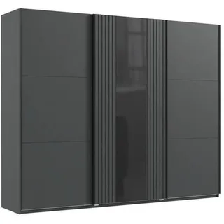 WIMEX Schwebetürenschrank Atlanta by fresh to go« mit Akustikpaneel Optik (3D Leisten), Lamelle schwarz