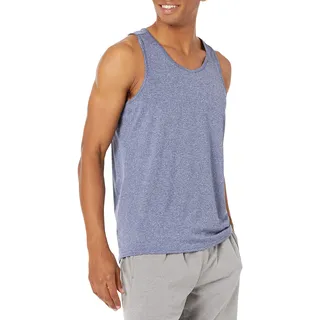 Amazon Essentials Herren Tanktop-T-Shirt Tech-Stretch - Auslauffarben, Blau Heide, XS