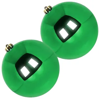 Benjia Weihnachtskugeln Groß Aussen, Dekokugel Wetterfeste Riesen Große Gross XXL Outdoor Draußen Draussen Kunststoff Weihnachtskugel Christbaumkugeln Kugeln Weihnachten (20cm/2STK, Grün)