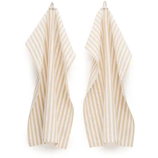 FILU Geschirrhandtücher 8er Pack Beige/Weiß gestreift (Farbe und Design wählbar) 45 x 70 cm - hochwertige Küchenhandtücher/Geschirrtücher aus 100% Baumwolle
