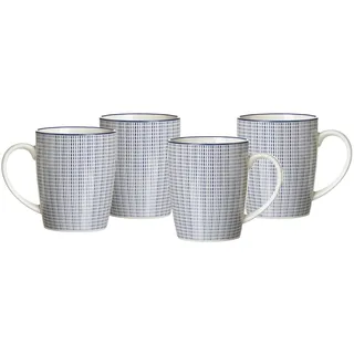 Ritzenhoff & Breker Kaffeebecher 0,35 l Blau-Weiß 4 St.