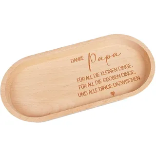 Geschenk zum Vatertag | Tablett aus Buchenholz mit der Gravur „Danke, Papa“ | Servierbrett aus gewachster Buche,Geschenk Geburtstag,Papa Geschenk