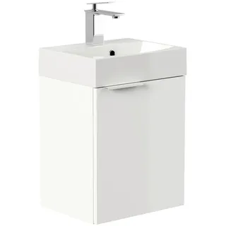 Posseik Badmöbel Cubi Slimline für Gäste-WC 40 cm SoftClose Weiß Hochglanz