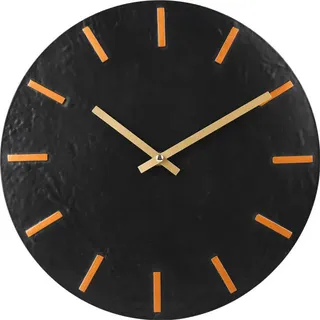 SensaHome Wanduhr Paris – Moderne Industrieuhr rund – minimalistisches Design – Ø30 cm – Schwarz - Schwarz