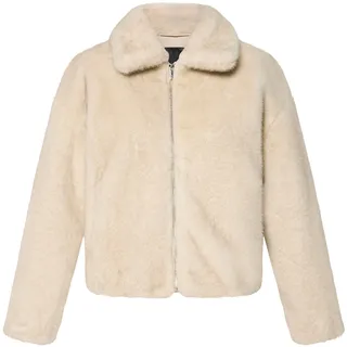 Plüschjacke ZERO "Plüschjacke mit Reißverschluss", Damen, Gr. 36, beige (french oak), Obermaterial: 100% Polyester Pol. recyc.., Jacken Plüschjacke