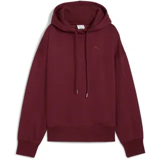 Kapuzensweatshirt PUMA "HER OVERSIZED HOODIE FL", Damen, Gr. M, rot (ruby shimmer), Fleece, Obermaterial: 68% Baumwolle, 32% Polyester, unifarben, oversize normal, angesetztes Bündchen, Sweatshirts Kapuzensweatshirt, mit Kängurutasche, mit Kapuze, Oversize-Passform