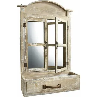 Locker Dekospiegel Wandspiegel, mit Ablage, grau