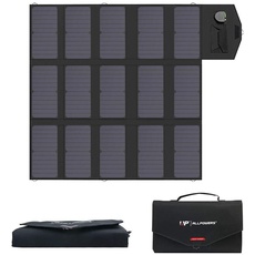 Bild 100W Faltbares Solarpanel Solar ladegerät Solarmodul für Tragbare Powerstation mit 2 x USB Anschluss Outdoor Solargenerator für Reisen, Camping und Garten